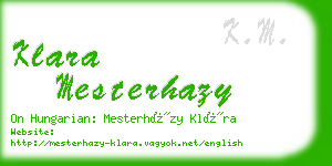 klara mesterhazy business card